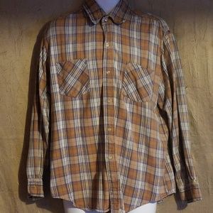 "Royal Knight" Orange Button Down Flannel